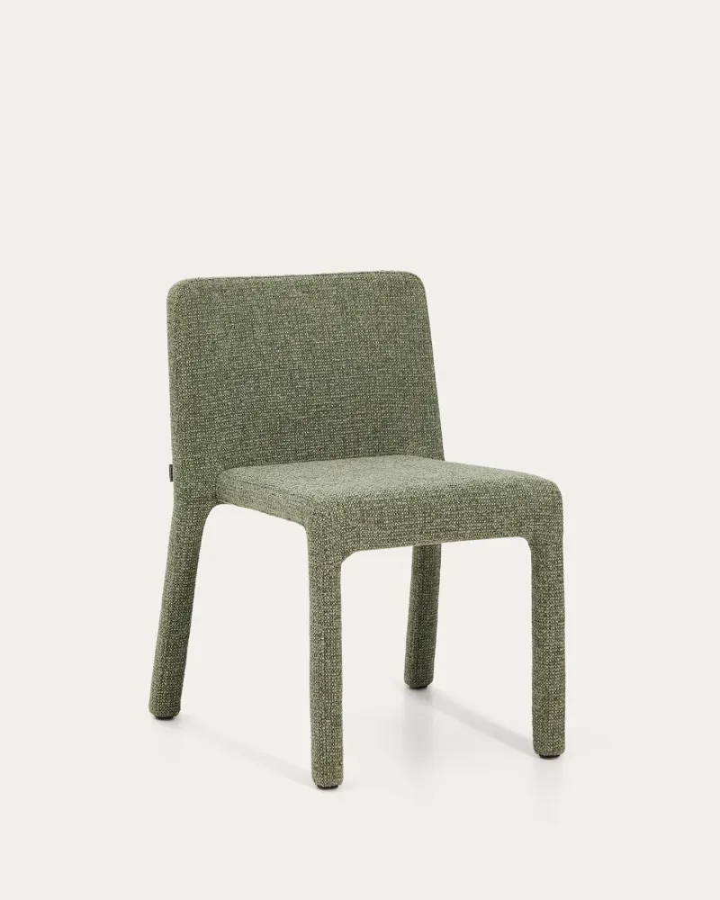 Sedia impilabile Loria con struttura ciniglia verde