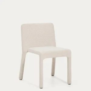 Sedia impilabile Loria con struttura ciniglia beige