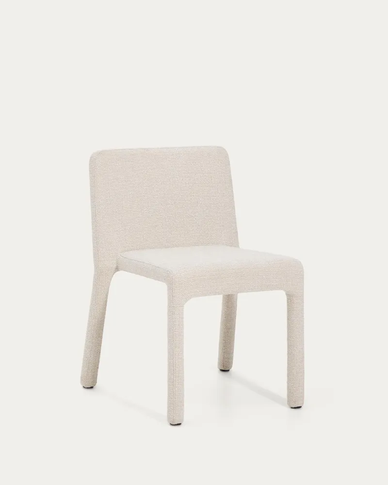 Sedia impilabile Loria con struttura ciniglia beige