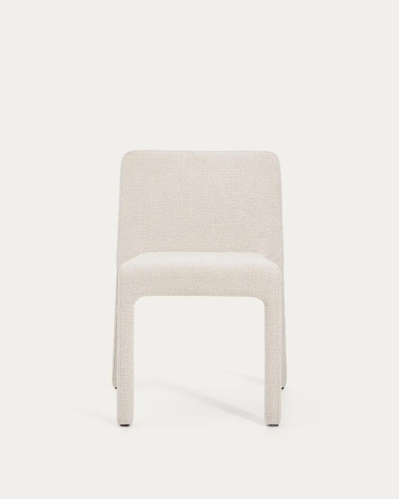 Sedia impilabile Loria con struttura ciniglia beige