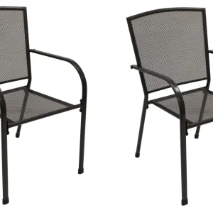 Sedia impilabile 2 pezzi CLASSIC, metallo espanso antracite