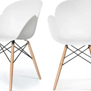 Sedia kiwood - 58x59x85 cm - PPL-legno - bianco - Paperflow