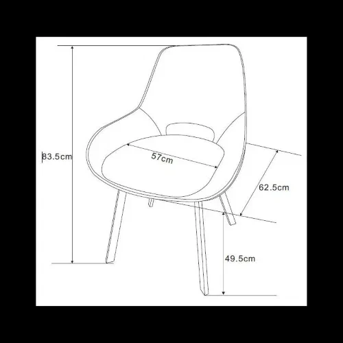 SEDIA KRYSTAL TESSUTO MARRONE DIM. 63X57X82CM