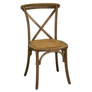Sedia legno di betulla stile country bistrot, con seduta impagliata, impilabile - 50x50x88 cm - Vacchetti