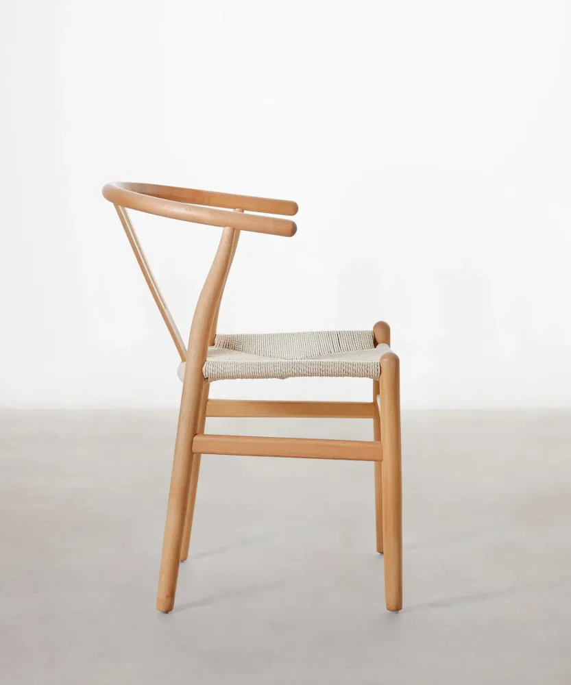 Sedia legno e corda intrecciata Uish