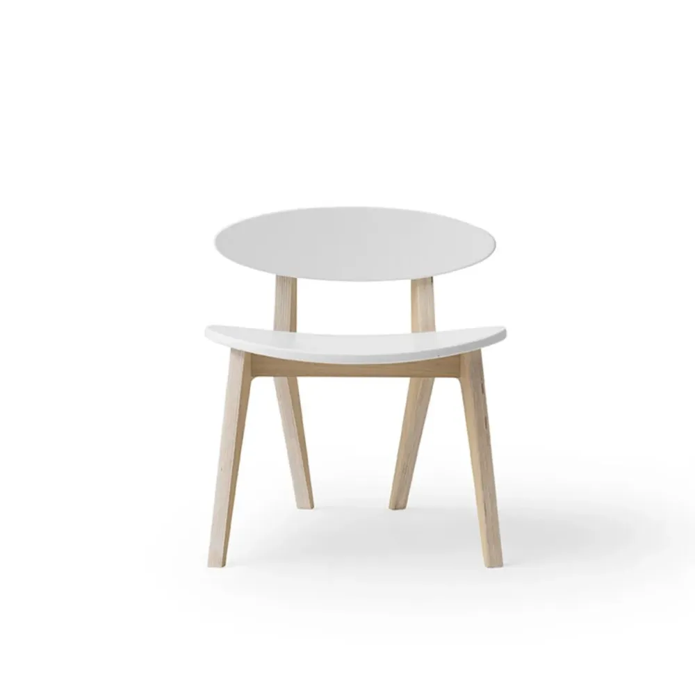 Sedia legno PingPong, bianco/rovere