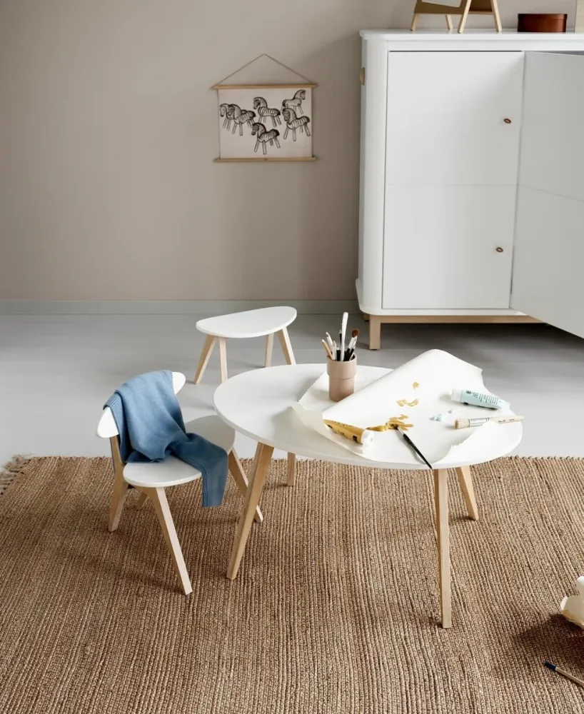 Sedia legno PingPong, bianco/rovere