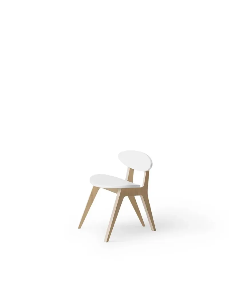 Sedia legno PingPong, bianco/rovere