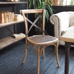 Sedia legno e rattan Efesto