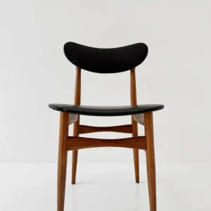 Sedia legno e skai nero, Italia, anni ’50