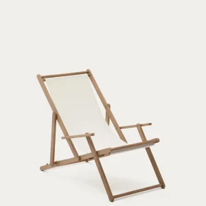 Sedia lieb esterna piegabile vilara bianco realizzato legno acacia solido FSC 100%