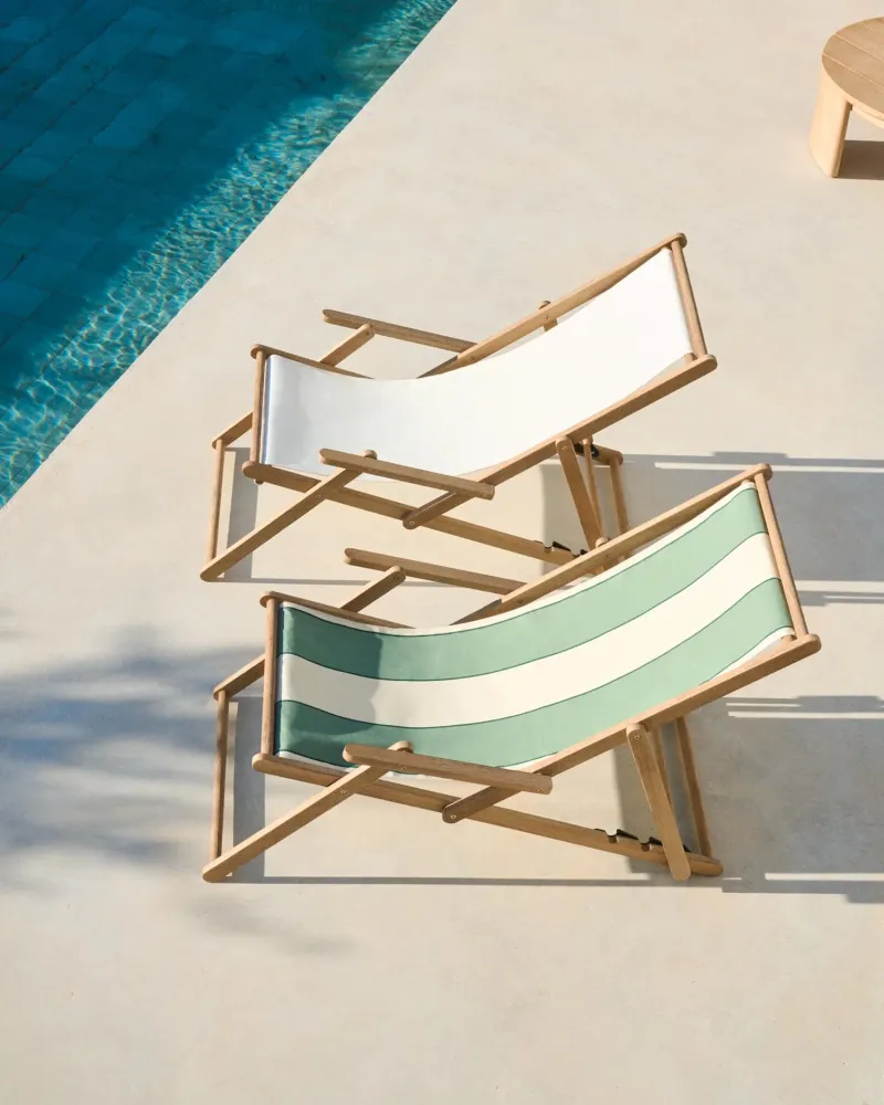 Sedia lieb esterna piegabile vilara bianco realizzato legno acacia solido FSC 100%