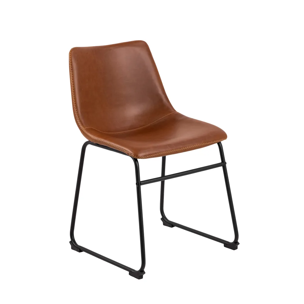 Sedia Luna ecopelle brandy