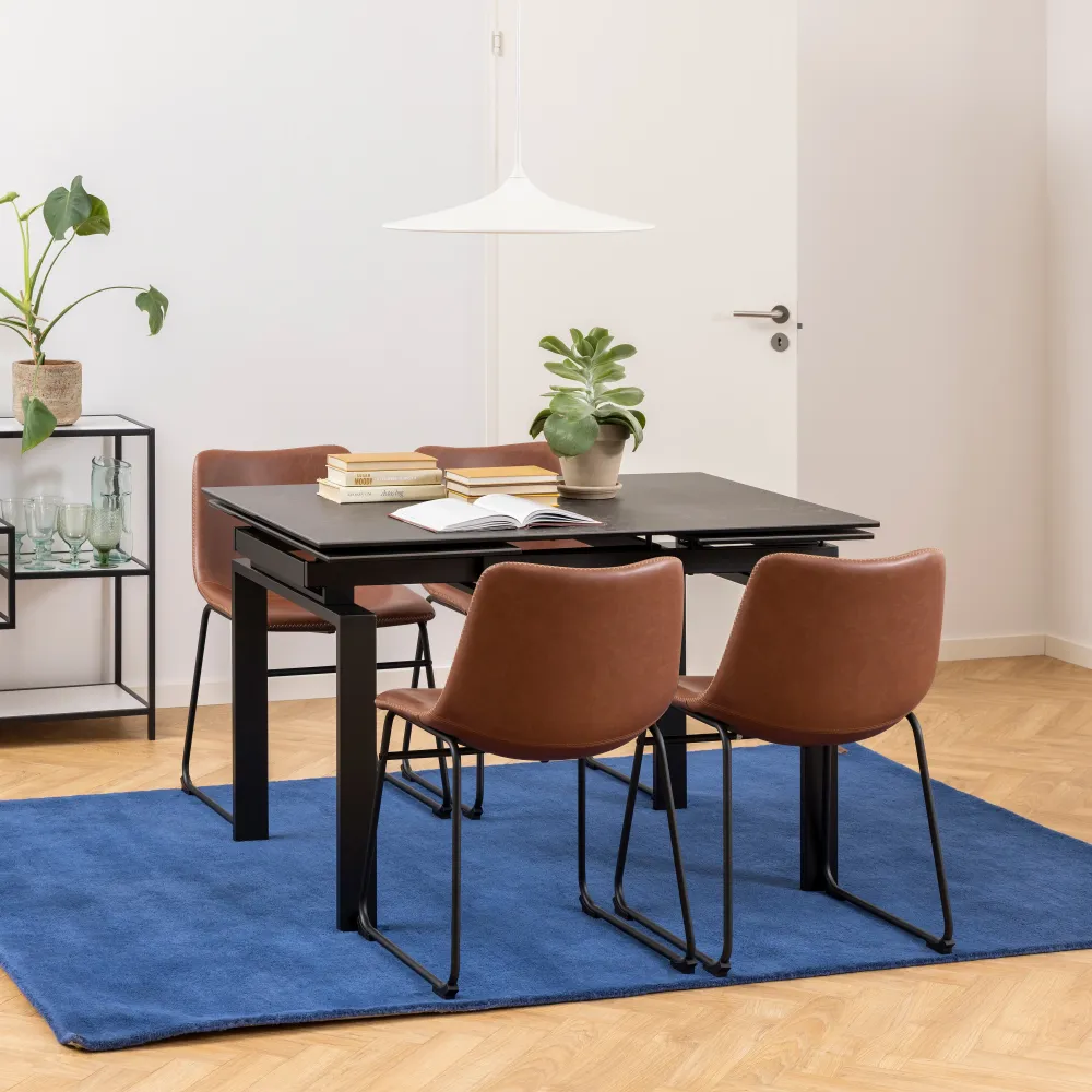 Sedia Luna ecopelle brandy