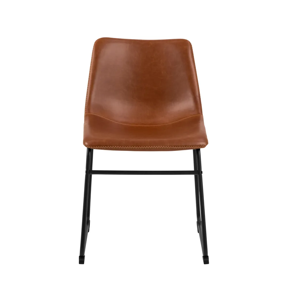 Sedia Luna ecopelle brandy