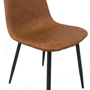 SEDIA MALVA ECOPELLE MARRONE STRUTTURA METALLO CM44X54H46/86 - 2812740000 - VACCHETTI