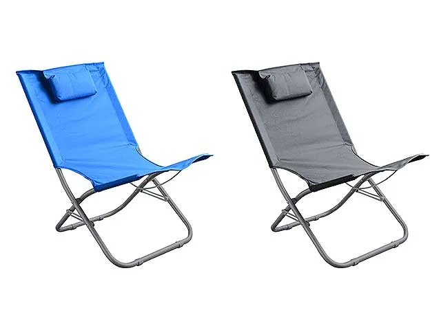 Sedia da mare archetto poliestere acciaio 71x48x71cm
