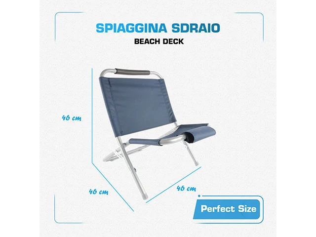 Sedia da mare oxford acciaio 57x48x51cm