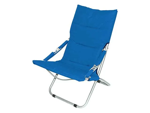 Sedia da mare sdraio canapone policotone acciaio 60x47x92cm