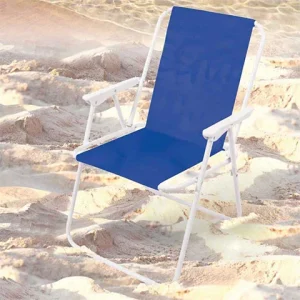 Sedia da mare sedia relax oxford blu oxford 46x51x75cm