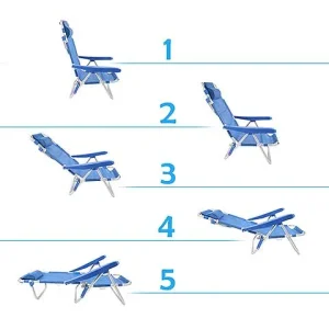 Sedia da mare textilene alluminio 53x61x81cm
