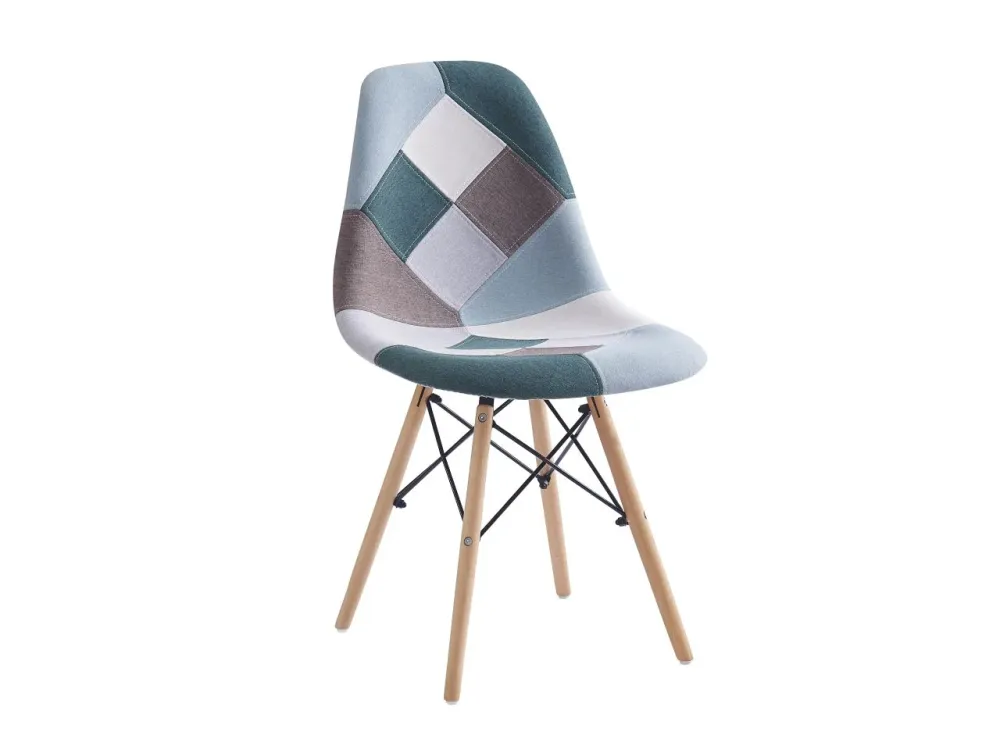 Sedia medea tessuto verde e grigio 48x51x81cm
