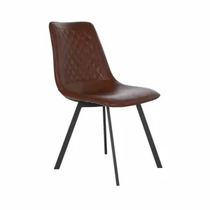 Sedia metallo pu 63x49x85 marrone scuro
