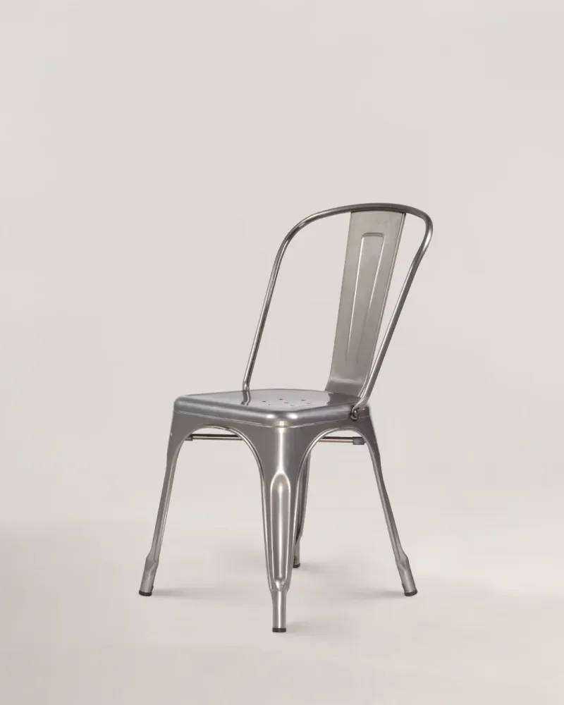 Sedia metallo Lix grigio cristallo