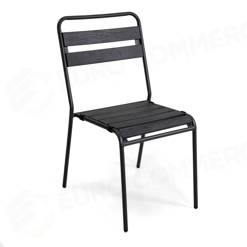 SEDIA METALLO LOKI ANTRACITE CON POLYWOOD CM46X60H45/86 - 6466660000 - VACCHETTI