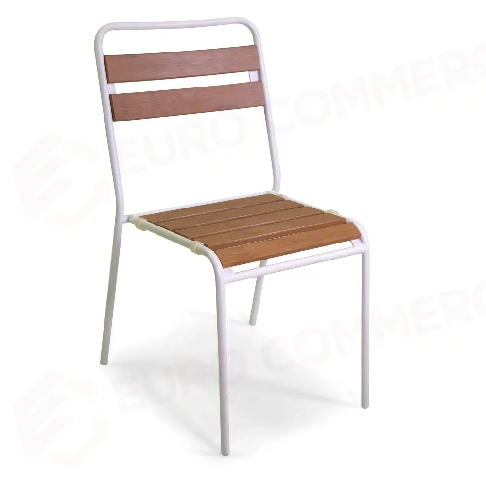 SEDIA METALLO LOKI BIANCO CON POLYWOOD CM46X60H45/86 - 6466670000 - VACCHETTI
