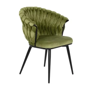 Sedia metallo e velluto verde vintage 60x66x84 cm - Item