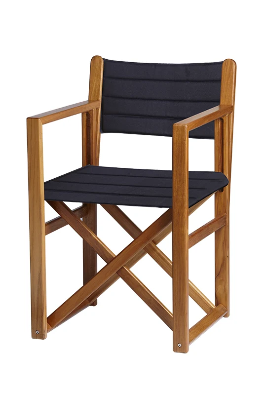 Sedia Minorca Pieghevole Teak Colore Blu 55X55X