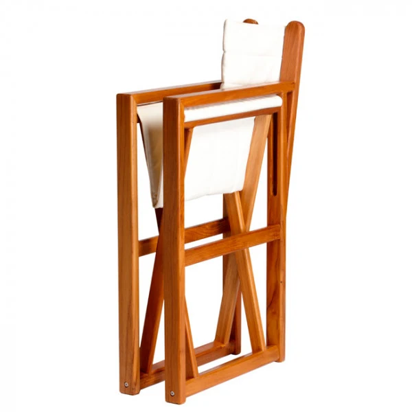 Sedia Minorca Pieghevole Teak Colore Blu 55X55X