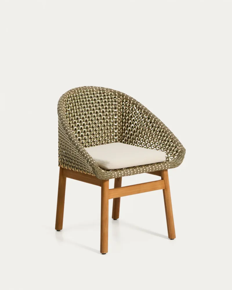 Sedia Olbia rattan sintetico e teak massiccio FSC 100 %