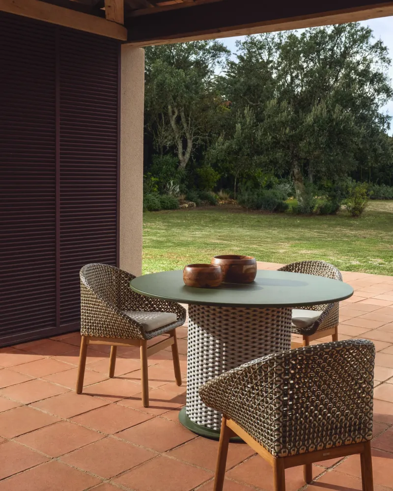 Sedia Olbia rattan sintetico e teak massiccio FSC 100 %
