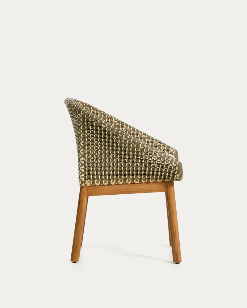 Sedia Olbia rattan sintetico e teak massiccio FSC 100 %