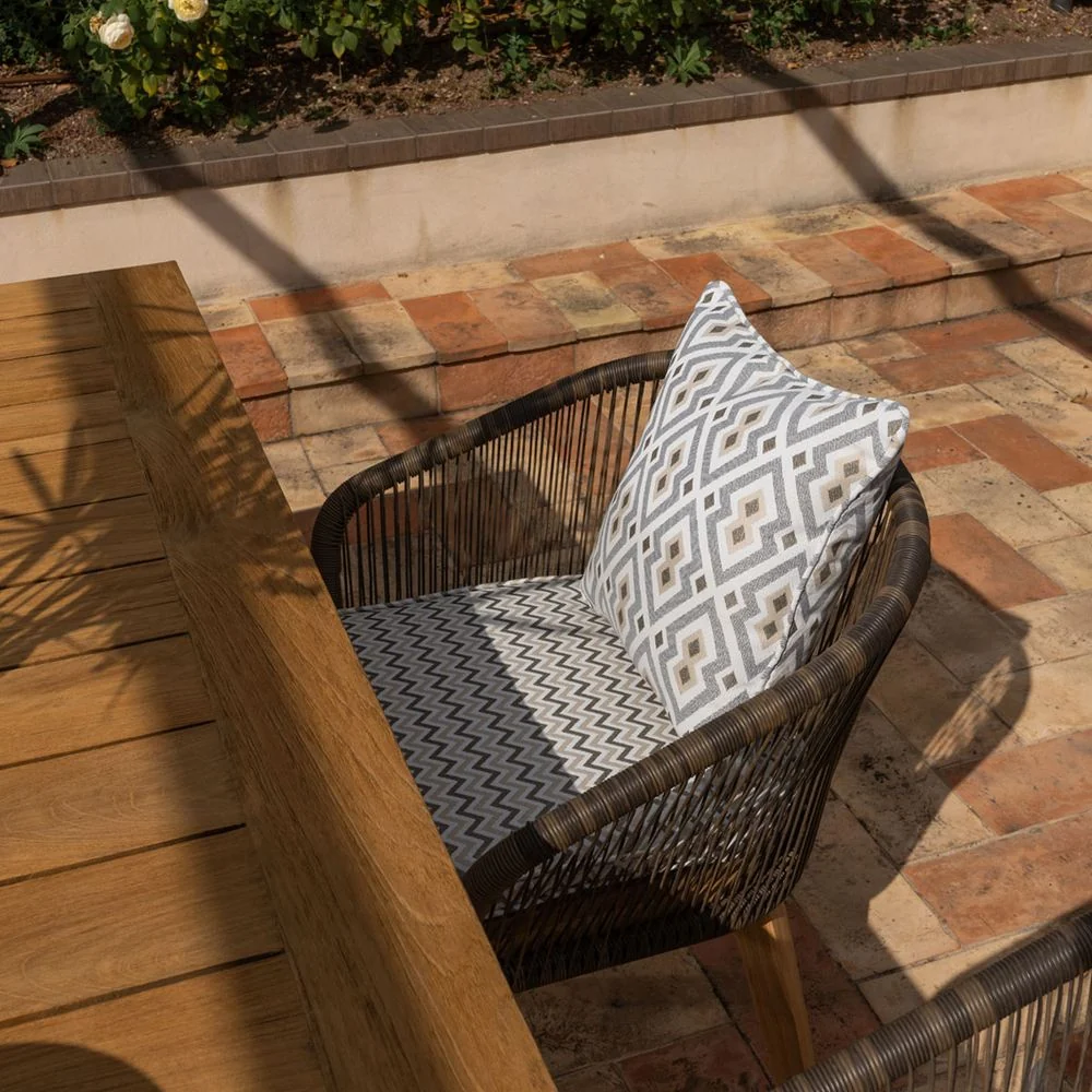 Sedia outdoor teak e corda Cappuccino design Dakota