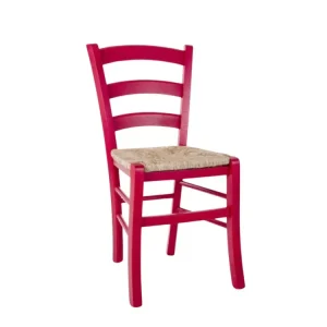 Sedia paesana paglia rossa s26