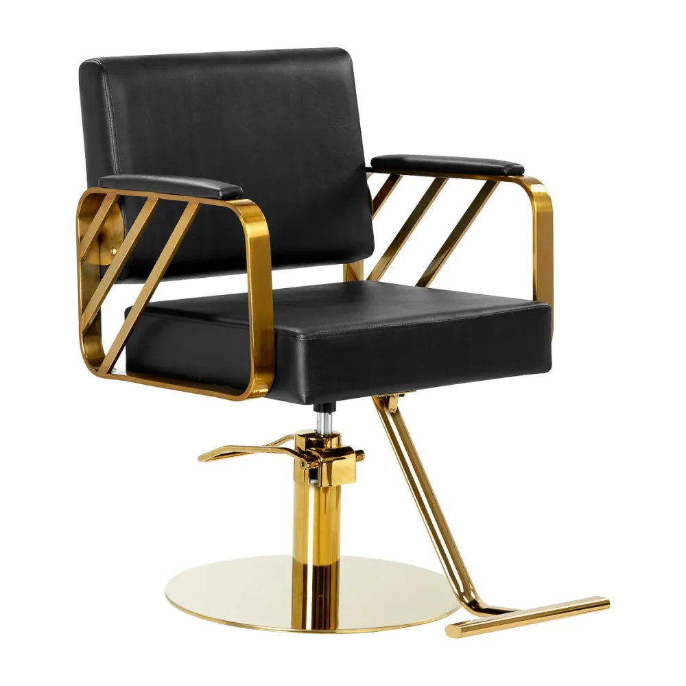 Sedia da parrucchiere Gabbiano Genua oro nero