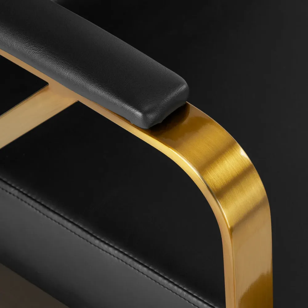 Sedia da parrucchiere Gabbiano Genua oro nero