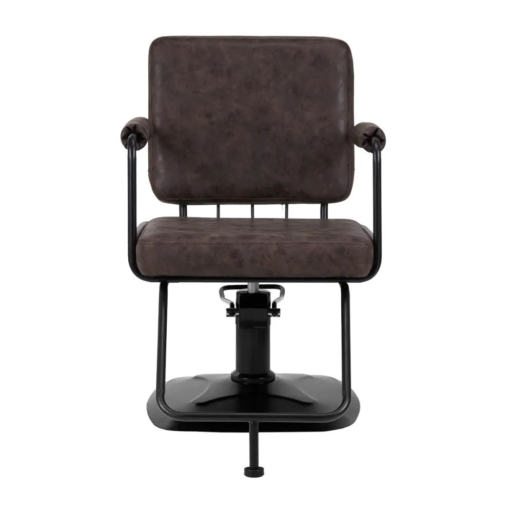 Sedia da parrucchiere Gabbiano Katania Loft Vecchia Pelle marrone scuro