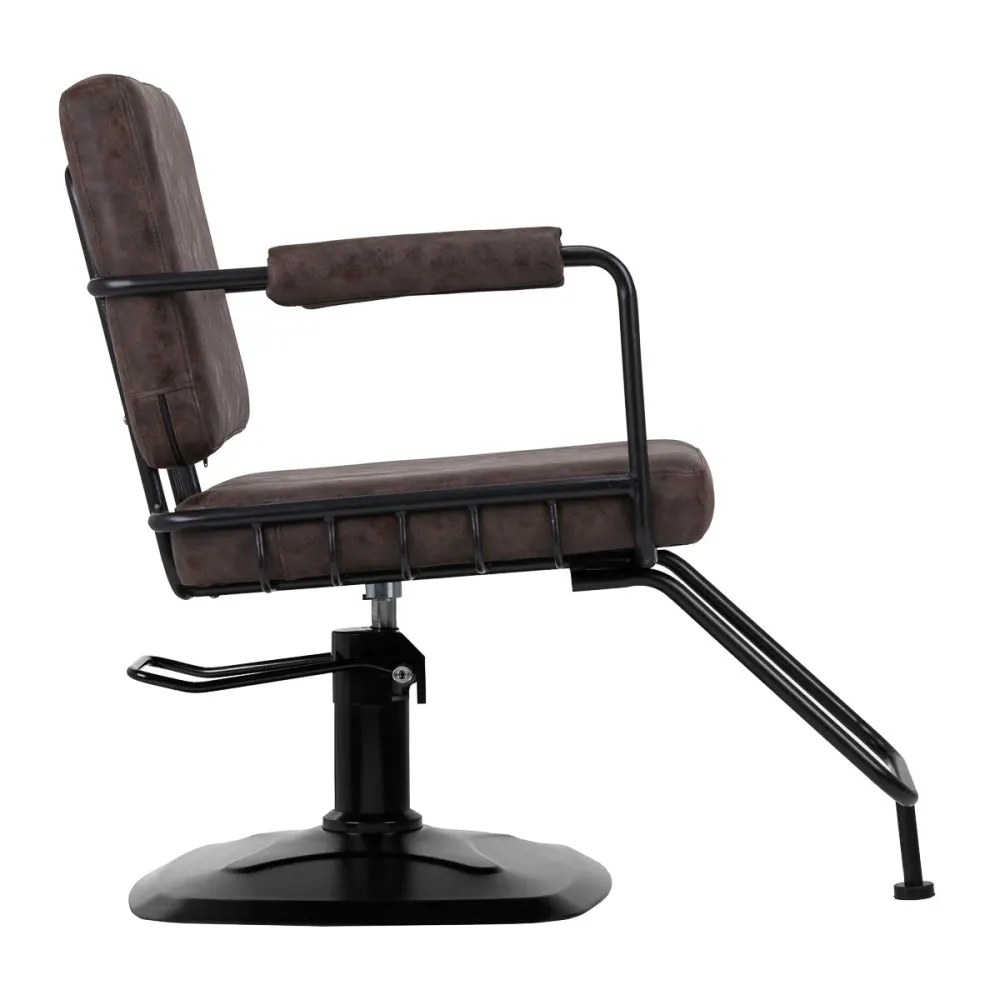 Sedia da parrucchiere Gabbiano Katania Loft Vecchia Pelle marrone scuro