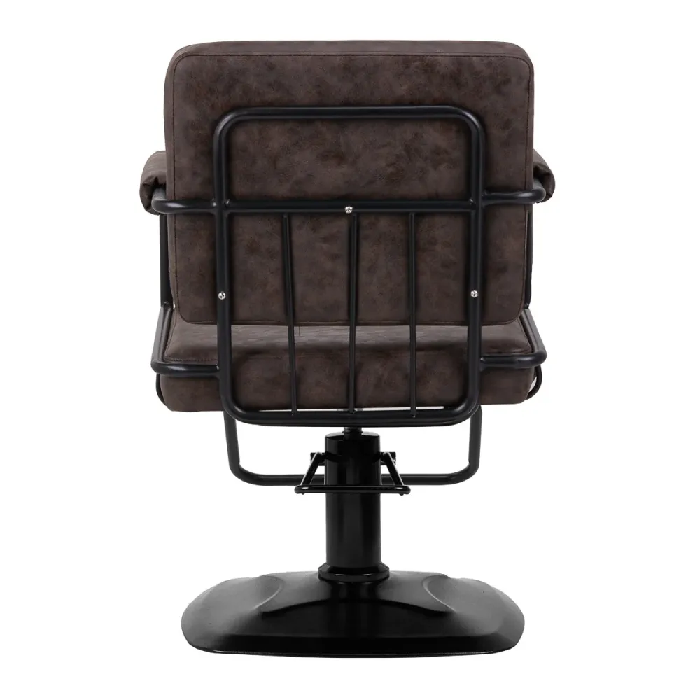Sedia da parrucchiere Gabbiano Katania Loft Vecchia Pelle marrone scuro