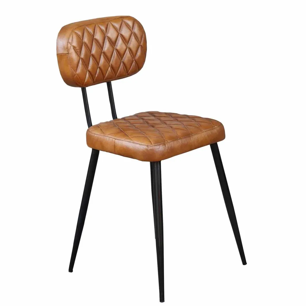 Sedia pelle Sofia Cognac set da 2