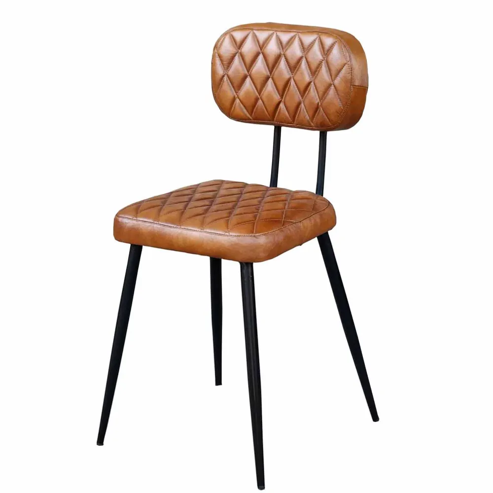 Sedia pelle Sofia Cognac set da 2