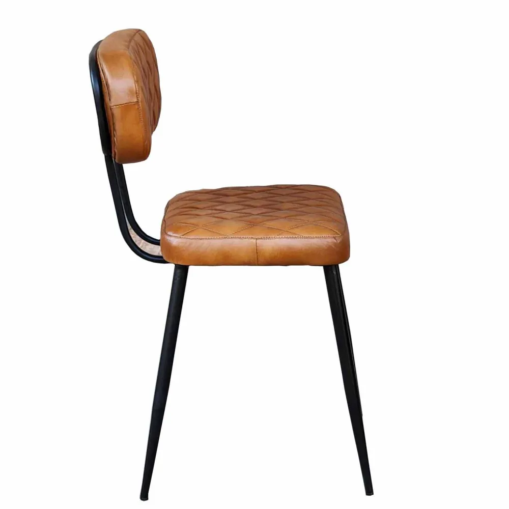 Sedia pelle Sofia Cognac set da 2