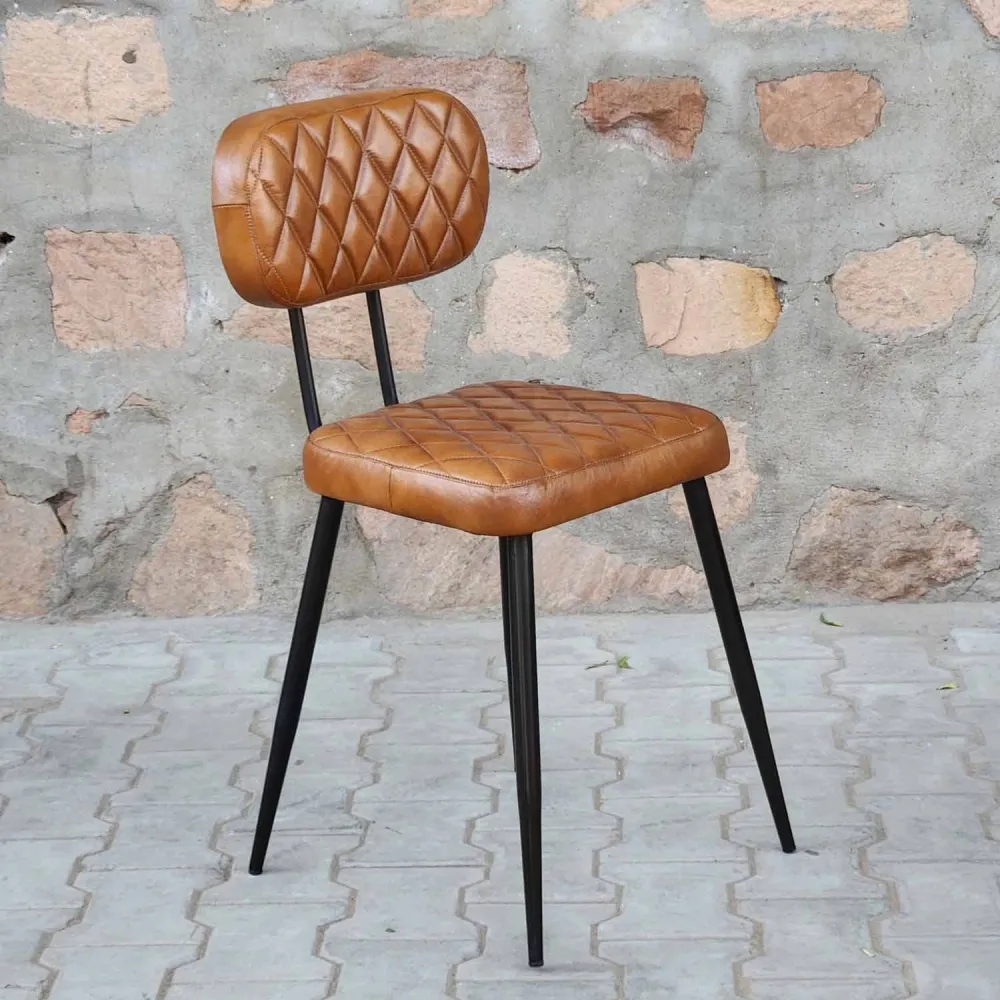 Sedia pelle Sofia Cognac set da 2