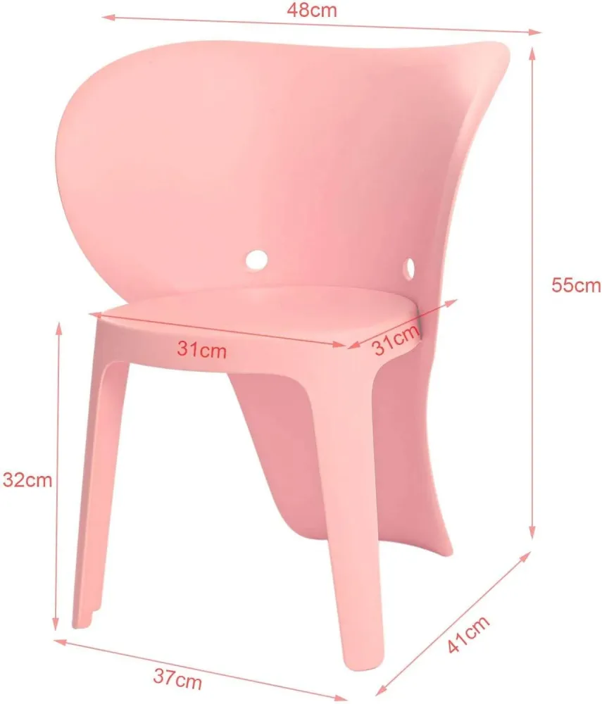 Sedia per bambini con schienale | sedia | Altezza seduta 32 cm | Elefante Rosa | Modello KMB12-Px2