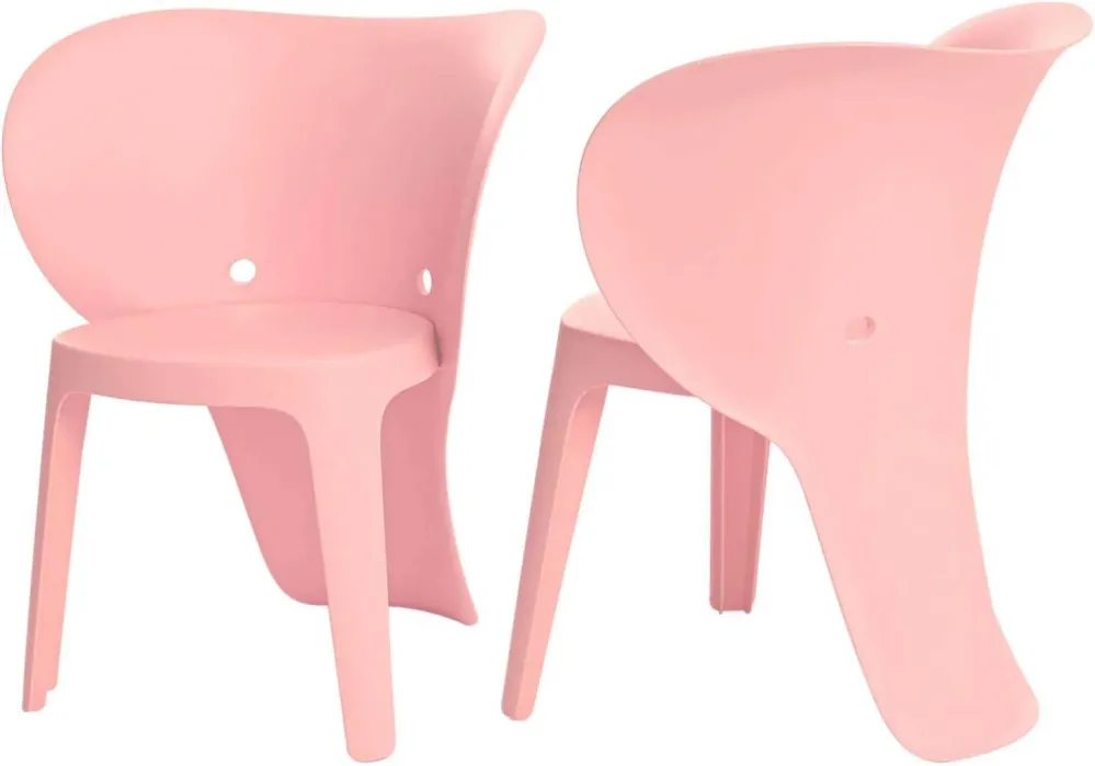 Sedia per bambini con schienale | sedia | Altezza seduta 32 cm | Elefante Rosa | Modello KMB12-Px2