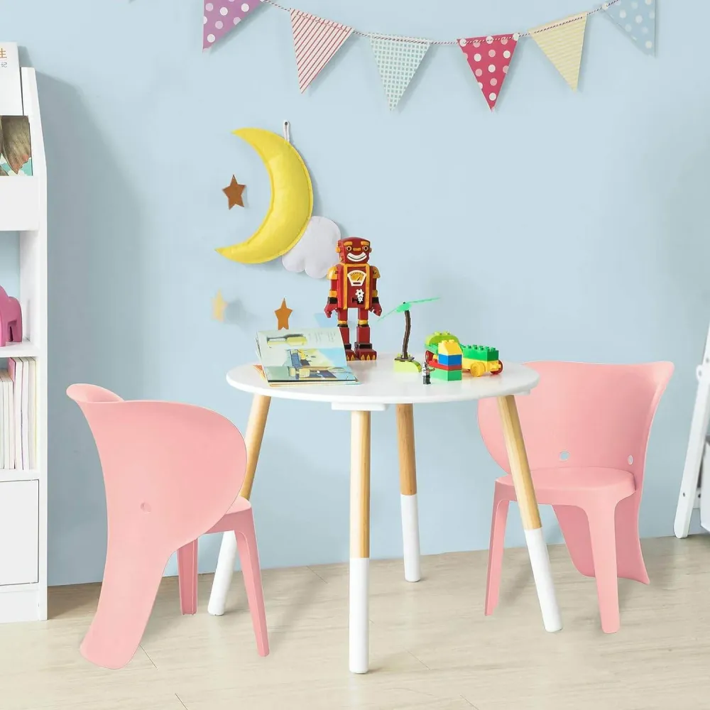 Sedia per bambini con schienale | sedia | Altezza seduta 32 cm | Elefante Rosa | Modello KMB12-Px2